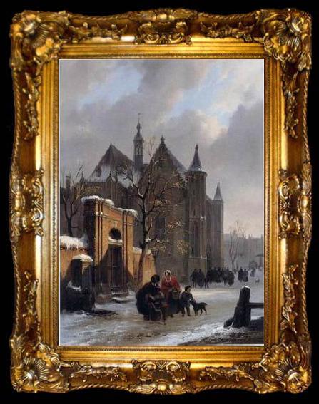 framed  unknow artist European city landscape, street landsacpe, construction, frontstore, building and architecture. 096, ta009-2